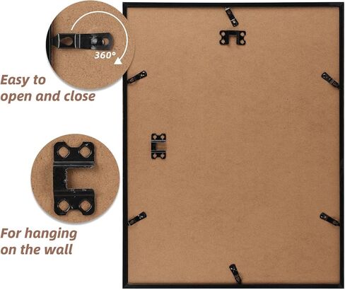 إطار صورة أسود Hoikwo مقاس 8 × 10، صور عرض 5 × 7 مع حصيرة أو 8 × 10 بدون حصيرة، حزمة واحدة 8 × 10 إطار للتعليق على الحائط والطاولة in Kuwait