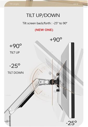600mm 8013II Full Motion Rotate 17"-38" LCD Monitor Desktop Stand Mechanic Spring Arm Aluminum Monitor Load 3-11kg Long 3 Arm(Silver) in Saudi Arabia