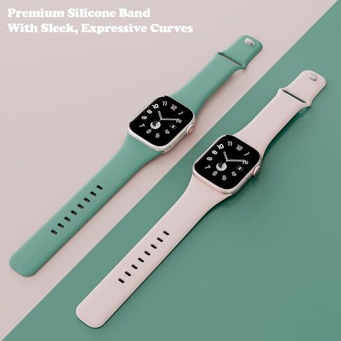 Sport Band Compatible with Apple Watch Bands 38mm 40mm 41mm 42mm 44mm 45mm 46mm 49mm Women Men, Soft Silicone Waterproof Replacement Wristband Strap for iWatch Series 10/9/8/SE/7/6/5/4/3/2/1/Ultra in Kuwait