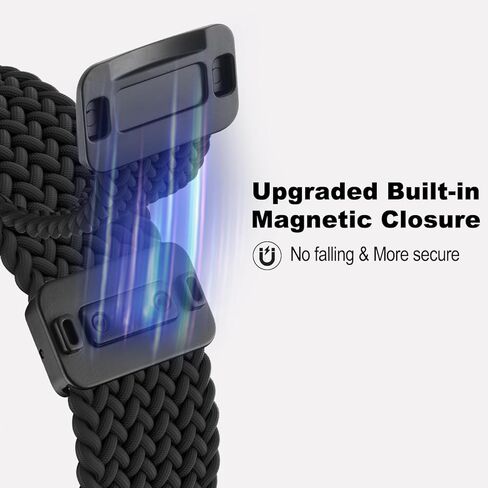 22mm Magnetic Braided Compatible with Garmin Vivoactive 4 Watch Bands/Venu 3/Venu 2, Elastic Nylon Soft Sport Stretchy Wristband Strap for Forerunner 265/255/255 Music Men Women in Kuwait