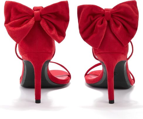 Coutgo Womens Ankle Strap High Heels Open Toe Stiletto Bow Tie Knot Heeled Sandals Fashion Wedding Dress Pump Shoes in Saudi Arabia
