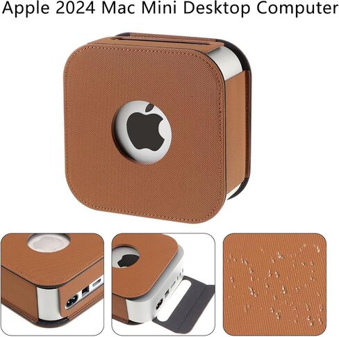 Case for Apple 2024 MAC MINI M4 / MAC MINI M4 PRO ، غطاء واقٍ من مواد NOUKAJU PU ، مقاوم للانخفاض ، مقاوم للخدش ، مقاوم للصدمات ، مقاومة للأغمر ، حالة واقية من MAC MINI 2024 (بني) in Saudi Arabia