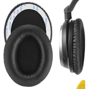 Geekria QuickFit Replacement Ear Pads for Audio-Technica ATH-ANC7, ANC9 Headphones Ear Cushions, Headset Earpads, Ear Cups Cover Repair Parts (Black)