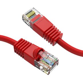 (5 حزمة Cat 6 كبل Ethernet 35 قدمًا أحمر UTP تم تشغيله 35 قدمًا كابل شبكة الكمبيوتر ، كابل الإنترنت ، CAT 6 كابل