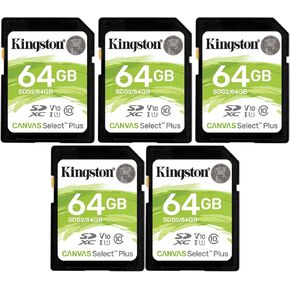 Kingston 64GB SDHC Canvas Select Plus Memory Card (5-Pack) Kodak