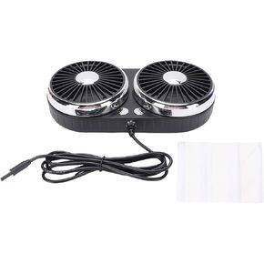Dual Head Car USB Fan, 3 Speed DC 5V 360° Rotation Quiet Vehicle Cooling Fan for Sedans SUVs RVs Trucks, Suitable for sedans, SUVs, RVs and Trucks (Green)