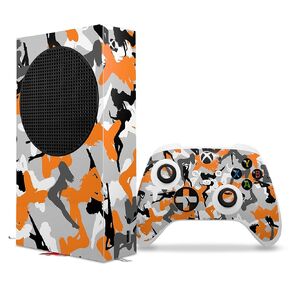 WraptorSkinz Skin Decal Vinyl Wrap compatible with the XBOX Series S Console and Controller Sexy Girl Silhouette Camo Orange (GAMING CONSOLE NOT INCLUDED)