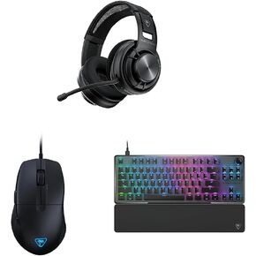 Turtle Beach PC Gaming Bundle: Atlas Air Open-Back Wireless Headset + Pure SEL Ultra-Lightweight Gaming Mouse + Vulcan II TKL Customizable LED Keyboard (Black)