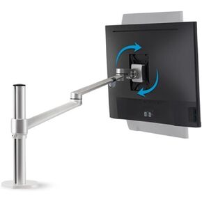 OL-1 10-32" Aluminum Dual Arm LCD Tv Table Mount Tilt 360 Rotate Monitor Desk Stand Vesa 75 100 Rotatable Bracket Computer Stand(Silver)