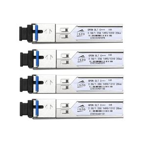 Iszo High-Power GPON OLT C+++ with 7dBm SC UPC, Optical PON Module, 2.5/1.25Gbps, Max Distance 20km, Compatible with OLT BDCOM HIOSO VSOL Think TPLINK and More (4pcs, 8dB)