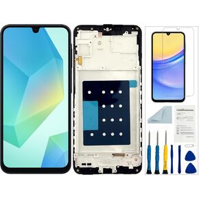 for Samsung Galaxy A16 5G Screen Replacement Black with Frame for Samsung Galaxy A16 SM-A166u1 A166a A166w S166dl A166P Display Touch Screen Assembly Repair Parts (Nor for 4G)