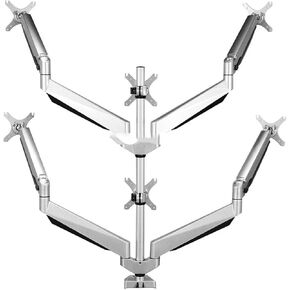 Full Motion Desktop Clamping 10"-24" 6 LCD Screen Monitor Holder Gas Spring Arm Bracket with USB and Audio Ports