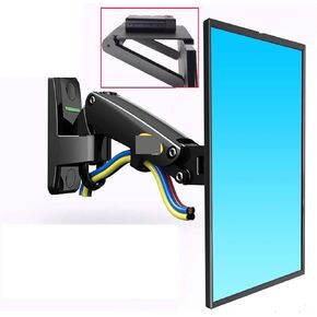 F120 17-27" Gas Spring Full Motion TV Wall Mount Bracket LCD Monitor Stand Aluminum Arm Bracket Silver 360 Rotate(F120 Silver) in Kuwait