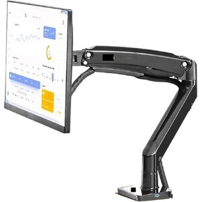 F100A Gas Spring Arm 22-35 Inch Screen Monitor Holder 360 Rotate Tilt Swivel Desktop Monitor Mount Arm 2-13kg USB3.0 Ports(F100A New Silver)