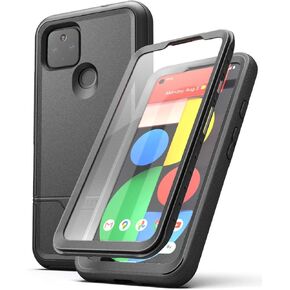ENCASED RebelShield Designed for Pixel 5 Case with Screen Protector, Heavy Duty Full Body Protective Cover with Build-in Screen Guard for Google Pixel 5 5G - Blue