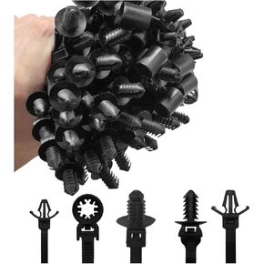 110PCS Automotive Push Mount Cable Zip Ties, Heavy Duty Nylon Car Mount Wire Ties with Assorted Sizes, Self Locking UV Resistant Harness Clips for Car, Indoor Wire Bundling, Construction