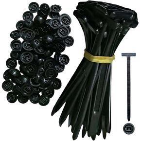 Nylon Universal Cable Tie Buckle, 100PCS Heavy Duty Self-Locking Zip Ties with Button Lock, UV-Resistant Fasteners for Car Fender Trunk Repair, Wire Bundling, Home & Garage Use