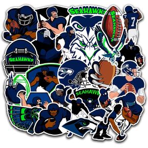 26 PCS Seahawks Stickers Pack Football Stickers Seattle Decal for Water Bottle, Laptop, Bicycle, Computer, Motorcycle, Travel Case, Car Decal Decoration Sticker Graffiti Decals