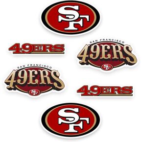 6 PCS Sports Stickers for 49ers PVC Sticker for Teens，DIY Decoration Waterproof Stickers