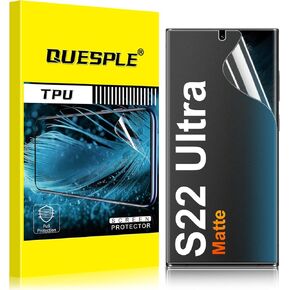 2 Pack for Samsung Galaxy S22 Ultra Matte Screen Protector [Not Glass], HD Clear, Anti-Scratch, Anti-Glare, Zero Bubble, Support Fingerprint Unlock