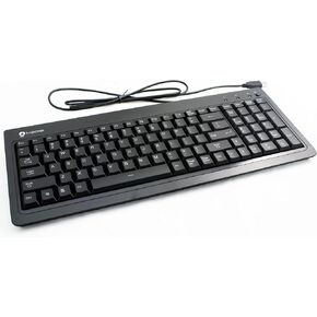 I-Rocks Black 104 Key USB Wired Backlit Gaming Keyboard - Orange LED (KR-6820E-BK)