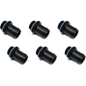 XSPC G1/4" to 1/2" Barb Fitting for Soft Tubing, Matte Black, 6-Pack