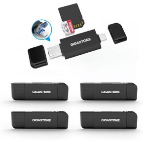 قارئ بطاقة Gigastone SD 10 عبوات ، قارئ بطاقات USB-A/USB-C ، 5-في 1 في 1