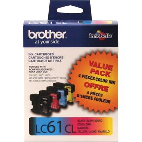 Brother® LC61 Black/Color Ink Cartridges, Pack Of 4