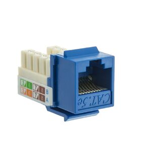 Slimline Cat5e Keystone Jack, RJ45 Female to 110 Punch Down, Gold Connectors, White