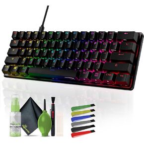 HyperX Alloy Origins 60 Mechanical Gaming Keyboard, Ultra Compact 60% Form Factor, Double Shot PBT Keycaps, RGB LED Backlit, NGENUITY Software Compatible, Linear Red Switch Bundle