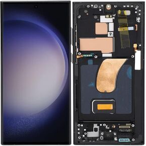 6.8 inch for Galaxy S23 Ultra, LCD Display Digitizer S23ultra 5G S918B LCD Screen Replacement with Frame, EU International Version, Support Fingerprint (Green)