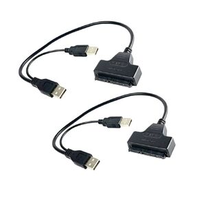 2pcs USB إلى محول محرك أقراص ثابت متين كبل البيانات لملحقات SSD سهلة لنقل بيانات محرك الأقراص الثابتة الخارجي والنسخ الاحتياطي