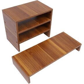 ARTIBETTER 1Set Desktop Computer Monitor Riser Storage Rack Height Screen Shelf for Desk Organization Retro Design Material for Home Office Use