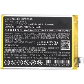 Battery for CPH2625, Reno12, Reno12 5G PN: BLPA59 4850mAh / 18.96Wh