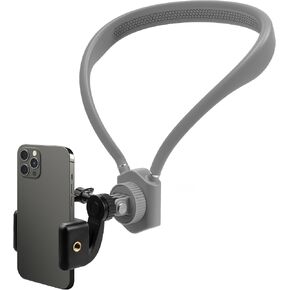 Neck Mount for Phones, Neck Cell Phone Holder POV/Vlog Selfie Mount Hand Free Phone Neck Holder Chest Stand Strap Video Recording for iPhone 16 15 14 13 12 Seires Android Phones (Black) in Kuwait