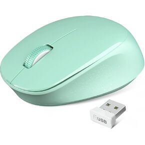 Trueque Wireless Mouse E702 2.4GHz Portable Computer Mouse with USB Receiver, Comfortable Silent Mice for Laptop, Chromebook, PC, Notebook, Desktop, Windows, Mac (Mint Green)
