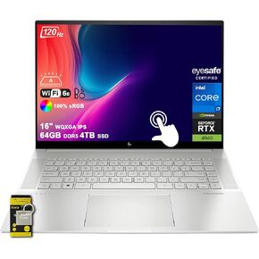HP Envy 16" WQXGA 120Hz Touch IPS (100% sRGB, 400 nits) Laptop for Creator/Designer, Intel Core i7-13700H, GeForce RTX 4060, 64GB DDR5, 2TB SSD, Thunderbolt 4, Backlit, Wi-Fi 6E, Win11 w/ICP Hub
