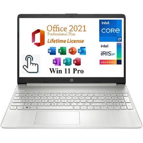 HP Pavilion Business Laptop (2024), 15.6“ FHD Display,with Free Lifetime Office 2021, Intel i7-1255U (10-core, up to 4.7Ghz),64GB, 1TB SSD, Intel Iris Xe Graphics, Windows 11 Pro, Silver