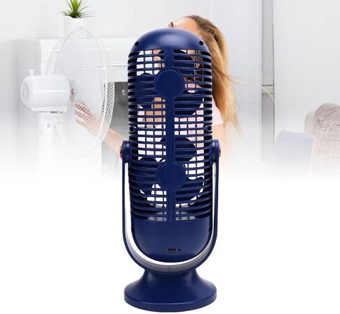 Aramox USB Desk Fan with Dual Fans, 5 Speeds, LED Display, Built in Battery, White Noise, Ideal for Home Office Dorm Nightstand, Portable Fan for Bedrooms, USB Rechargeable (1) in Kuwait