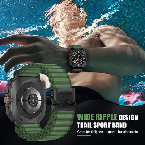 Trail Band for Samsung Galaxy Watch Ultra Bands 47mm Men/Women ، Parachute Buckle Lightweight Loved Fabric Nylon Sport Strap متوافق مع Samsung Watch Ultra Band 47 مم (2024) in Kuwait