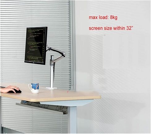 OL-1 10-32" Aluminum Dual Arm LCD Tv Table Mount Tilt 360 Rotate Monitor Desk Stand Vesa 75 100 Rotatable Bracket Computer Stand(Silver) in Saudi Arabia