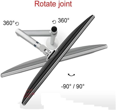 OL-1 10-32" Aluminum Dual Arm LCD Tv Table Mount Tilt 360 Rotate Monitor Desk Stand Vesa 75 100 Rotatable Bracket Computer Stand(Silver) in Saudi Arabia