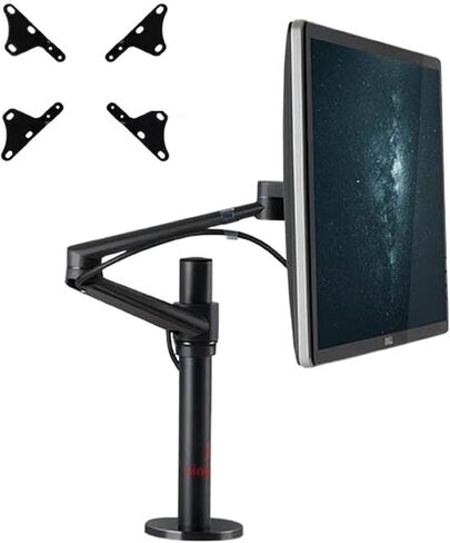 OL-1 10-32" Aluminum Dual Arm LCD Tv Table Mount Tilt 360 Rotate Monitor Desk Stand Vesa 75 100 Rotatable Bracket Computer Stand(Silver) in Saudi Arabia
