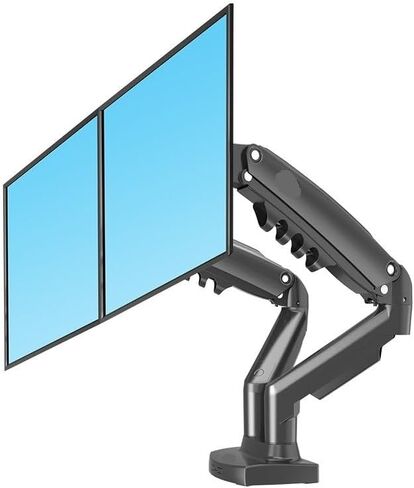 F160 Gas Spring Desktop 17"-27" Dual Monitor Holder Arm with 2 USB3.0 Monitor Mount Bracket Load 2-9 Kg Each Arm(2021 F160NX) in Saudi Arabia
