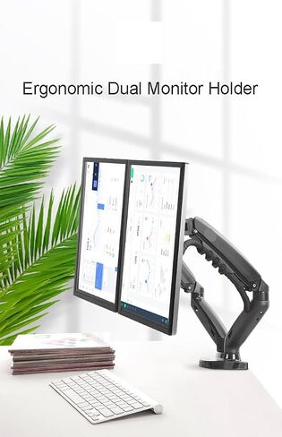 F160 Gas Spring Desktop 17"-27" Dual Monitor Holder Arm with 2 USB3.0 Monitor Mount Bracket Load 2-9 Kg Each Arm(2021 F160NX) in Saudi Arabia