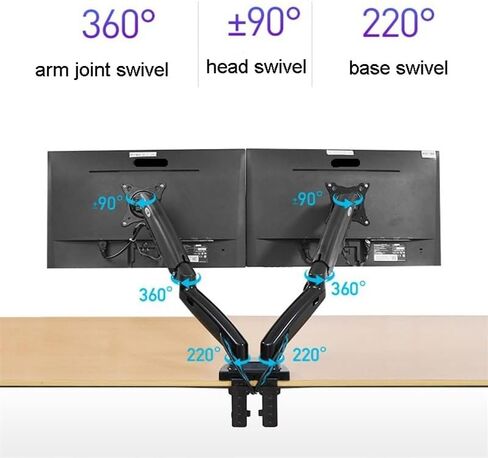 F160 Gas Spring Desktop 17"-27" Dual Monitor Holder Arm with 2 USB3.0 Monitor Mount Bracket Load 2-9 Kg Each Arm(2021 F160NX) in Saudi Arabia