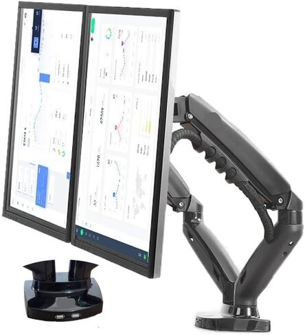 F160 Gas Spring Desktop 17"-27" Dual Monitor Holder Arm with 2 USB3.0 Monitor Mount Bracket Load 2-9 Kg Each Arm(2021 F160NX) in Saudi Arabia