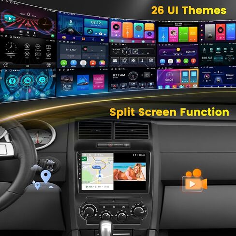 [2+64G] Hikity Android 15 Car Stereo for Dodge Charger/Magnum 2005 2006 2007 with Wireless Carplay Android Auto, 9" Touchscreen Car Radio Mirror Link GPS WiFi Bluetooth SWC Backup Cam FM Mic in Saudi Arabia