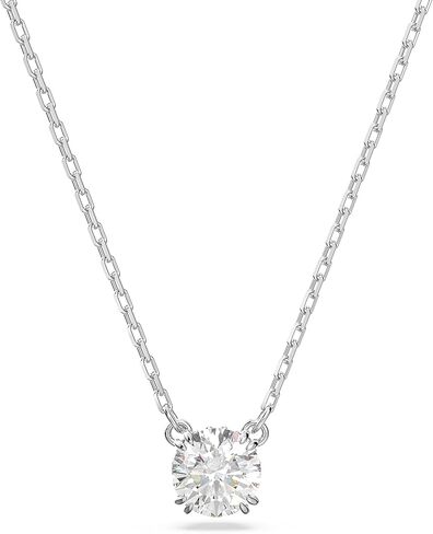 SWAROVSKI Constella Necklace, Oval cut, Blue, Rhodium Finish, One Size, Brass, Cubic Zirconia in Saudi Arabia