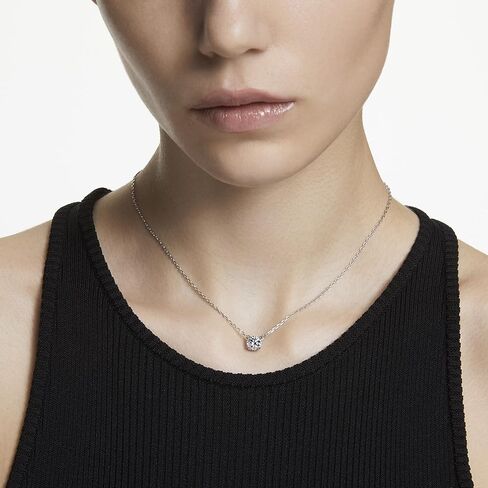SWAROVSKI Constella Necklace, Oval cut, Blue, Rhodium Finish, One Size, Brass, Cubic Zirconia in Saudi Arabia